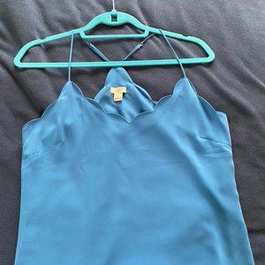 JCrew Factory Scallop Neck Tank Top Light Blue